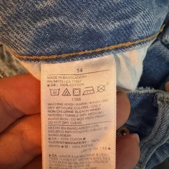 Y2K Old Navy Jean Mini Skirt Size 14 Button Fly Festival Distressed Blue Denim - Picture 7 of 9